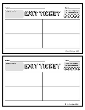 printable exit tickets