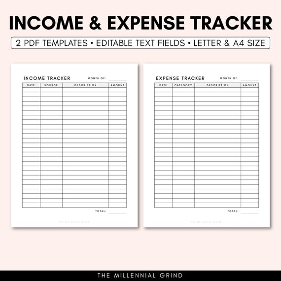 Income and Expense Tracker Printable Expense Tracker PDF Expense ...
