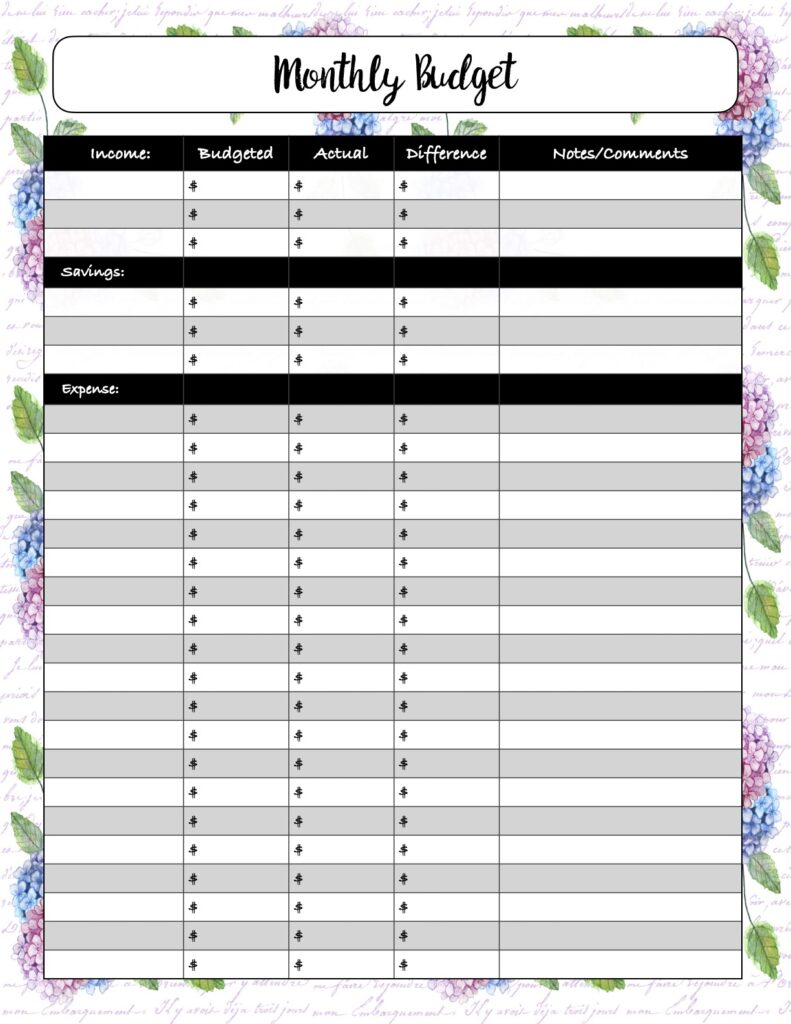 Free Budgeting Printables: Expenses, Goals, &  Monthly Budget