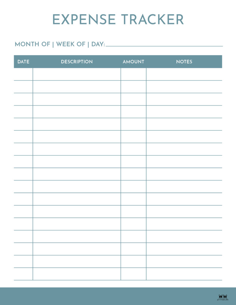 Expense Tracker Printables - 20 FREE Options | Printabulls