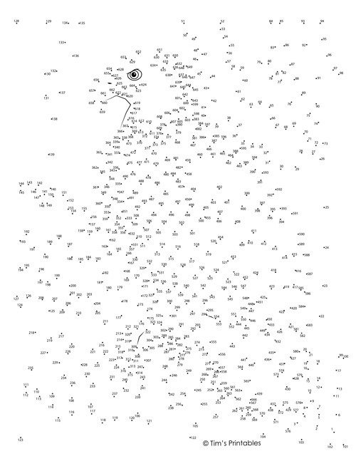 Bald Eagle Extreme DottoDot / Connect the Dots PDF Worksheets Library
