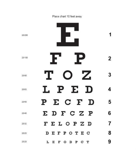 50 Printable Eye Test Charts - PrintableTemplates
