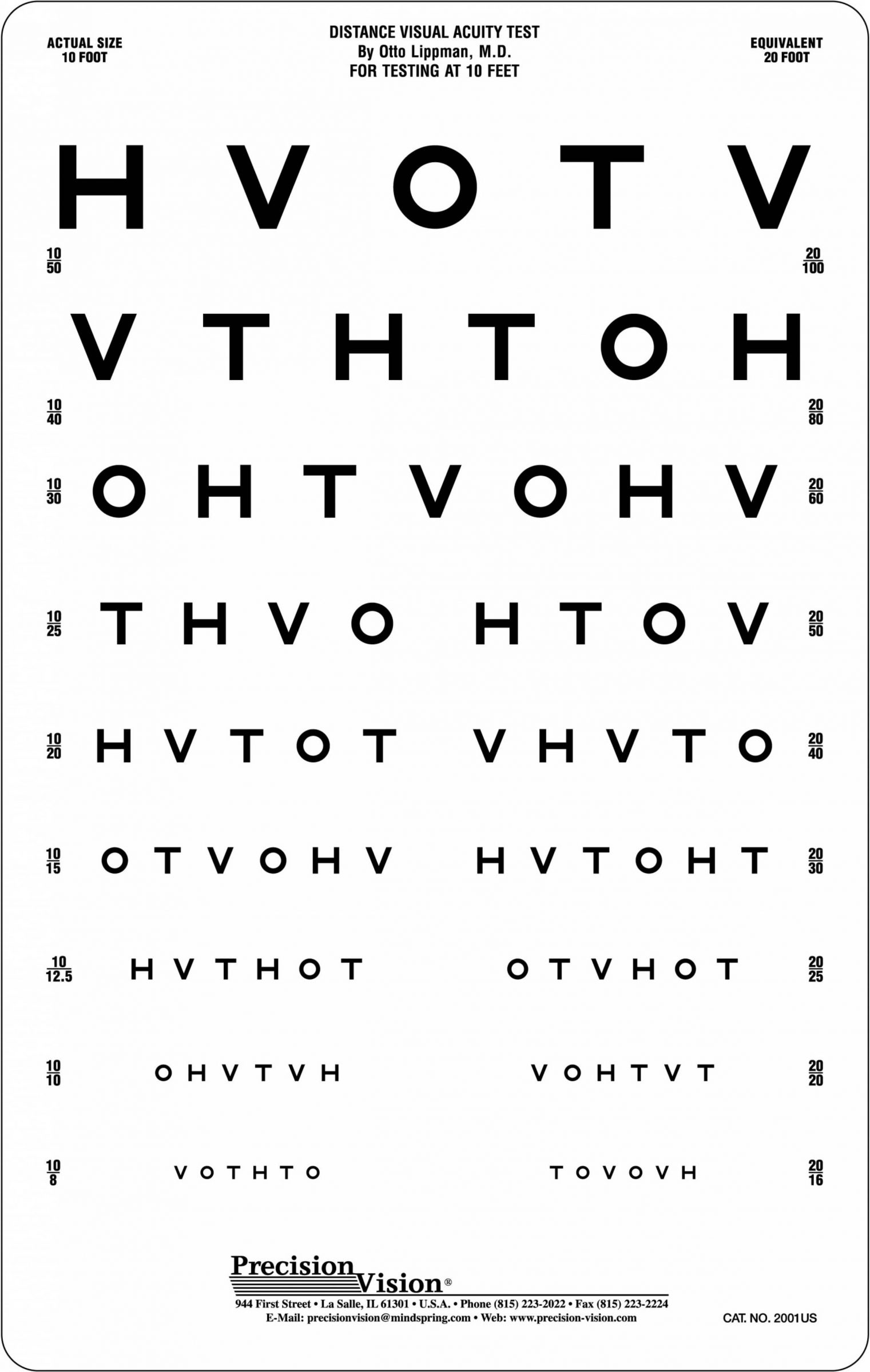 printable eye chart for 10 feet