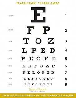 printable eye reading chart