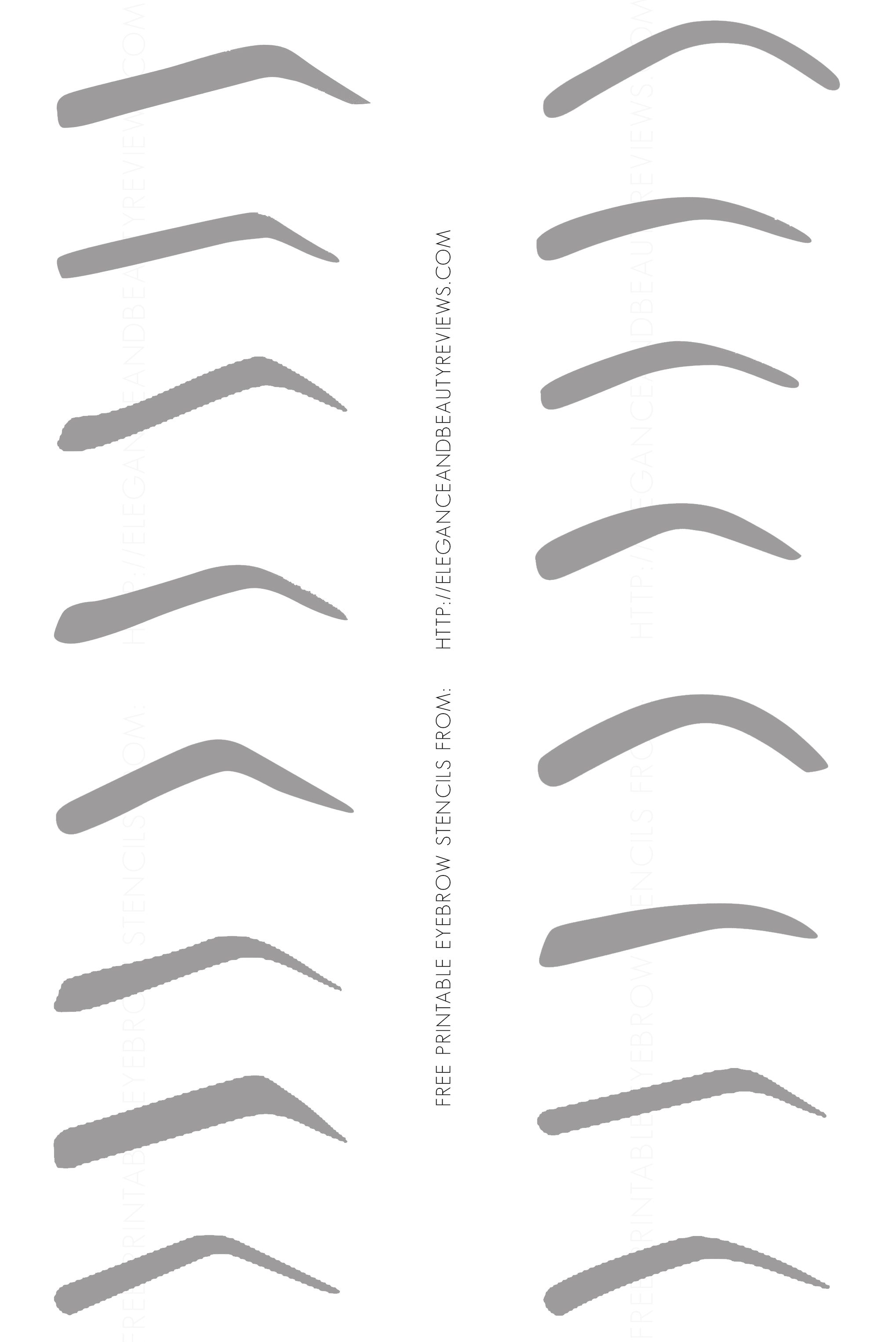 printable eyebrow stencils real size