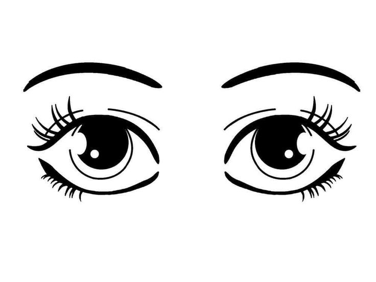 printable eyes black and white