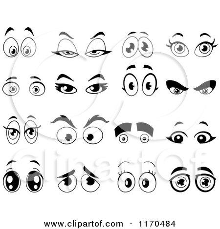 printable eyes black and white