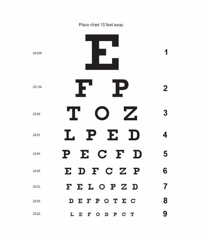 printable eyes test chart