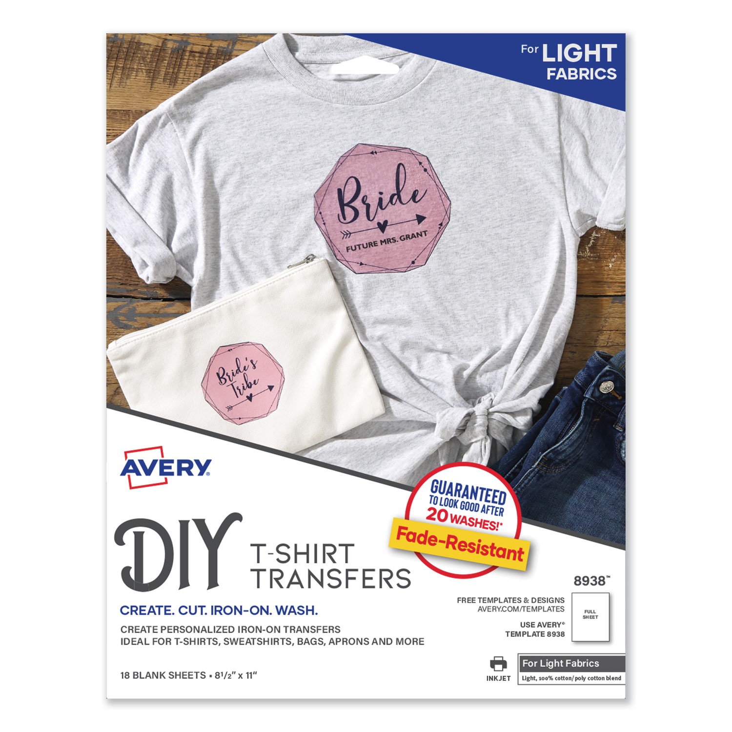 Fabric Transfers, 8.5 x 11, White, 18/Pack - National Office Works ...