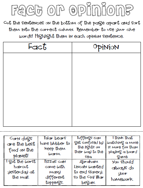 Ginger Snaps: Fact and Opinion Freebie!