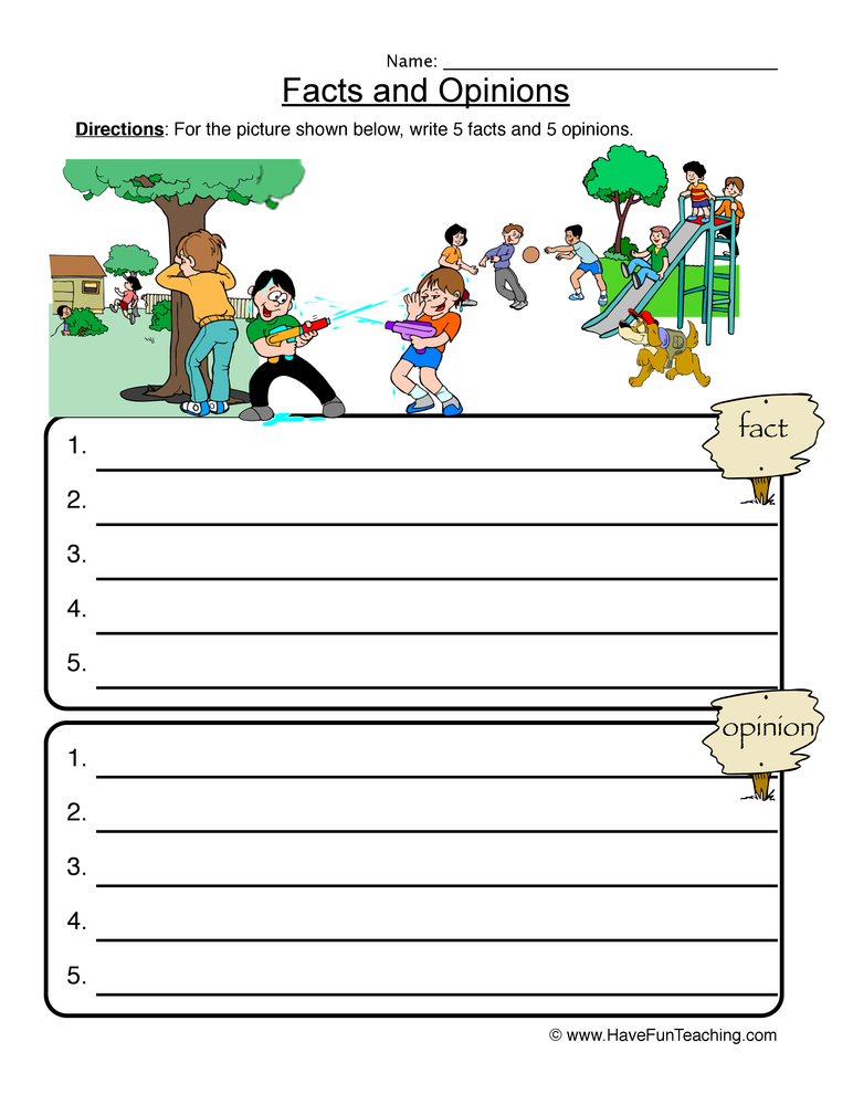 printable fact vs  opinion