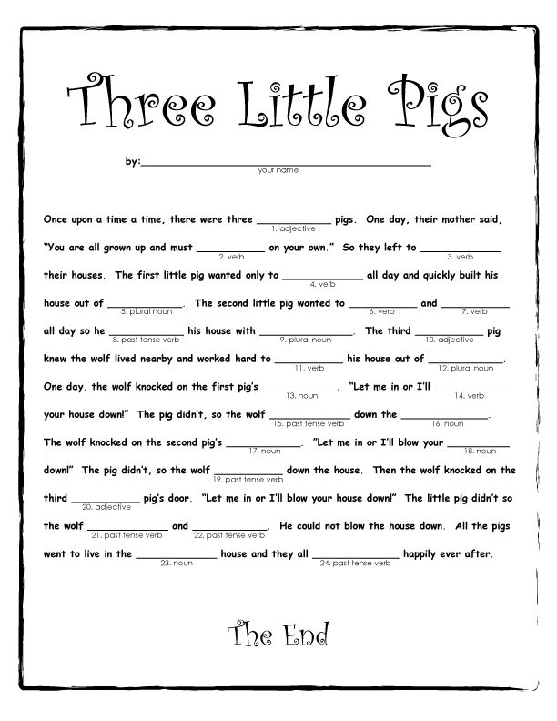 printable fairy tale mad libs