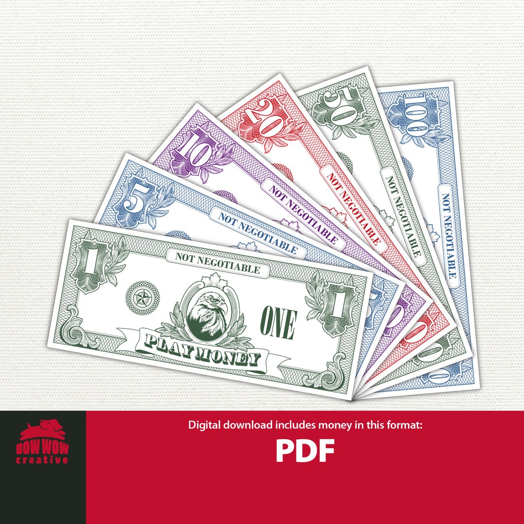 PLAY MONEY Printable Money Fake Money Pretend Money Kids Money ...