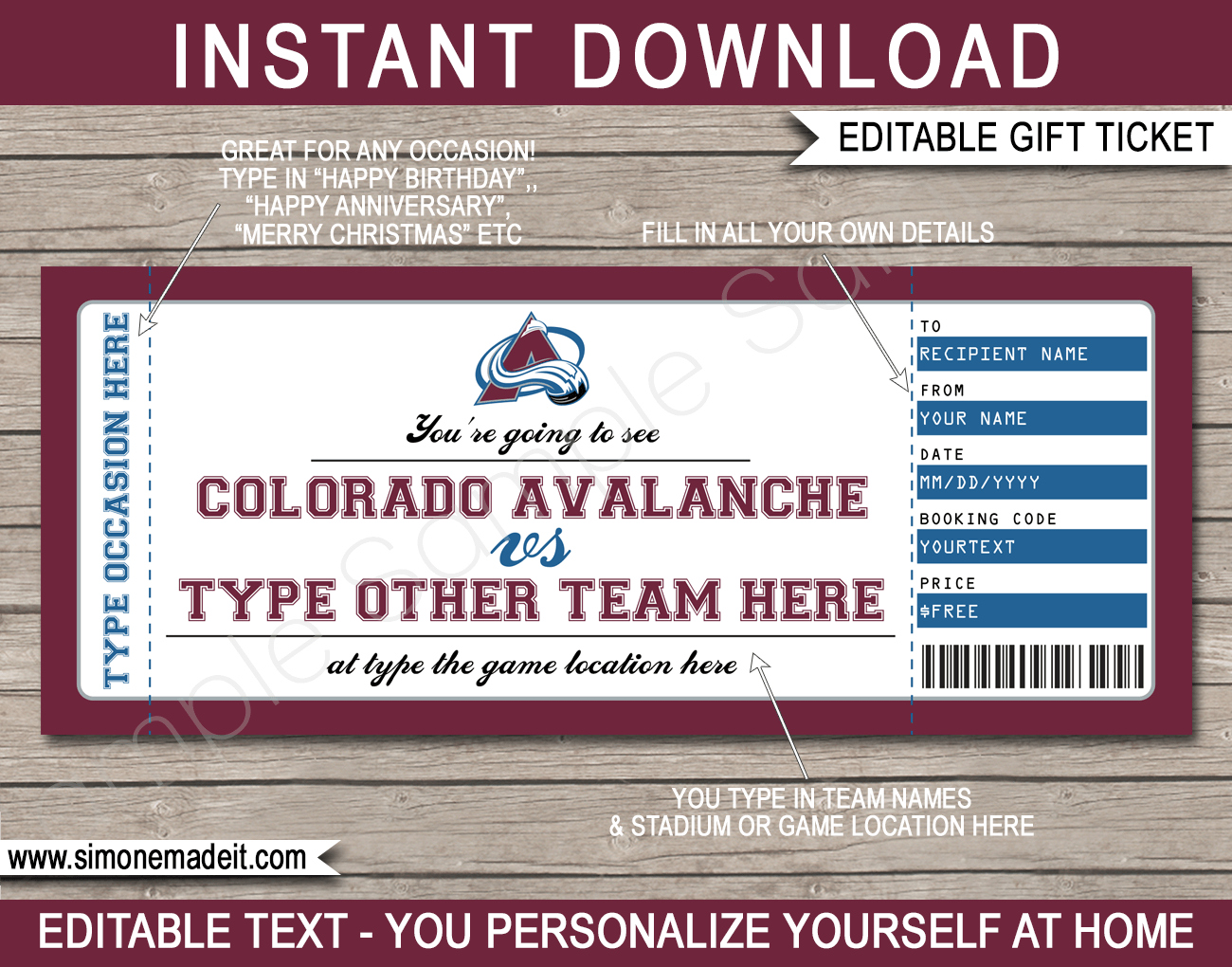 printable fake hockey tickets