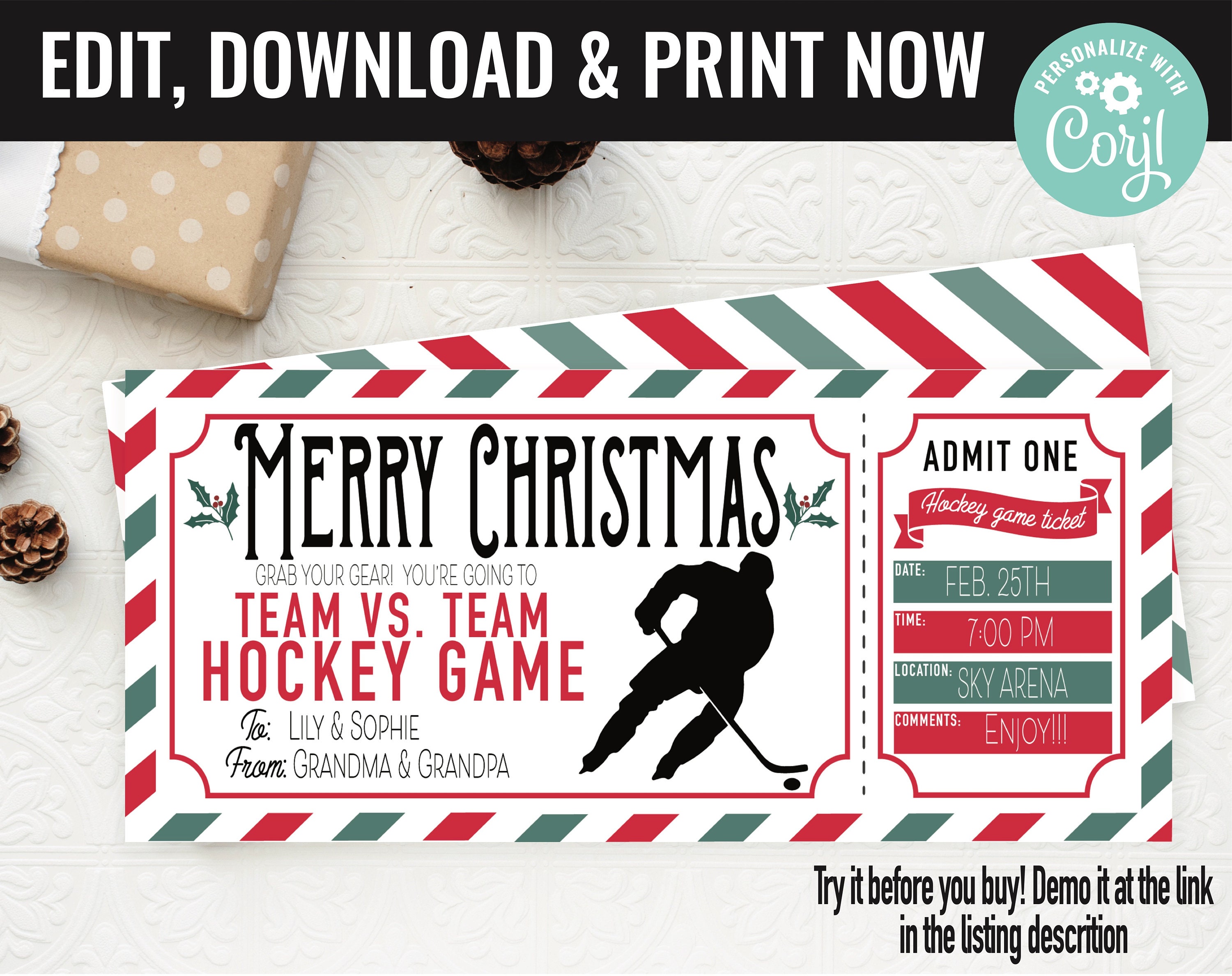printable fake hockey tickets