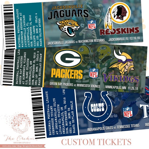 Fake Football Game Tickets - YOU PRINT Sports Basketball Baseball ...