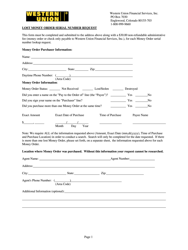 Western Union Money Order Font Download - Fill Online, Printable ...