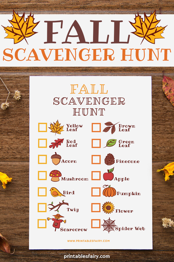 Printable Fall Scavenger Hunt - The Printables Fairy