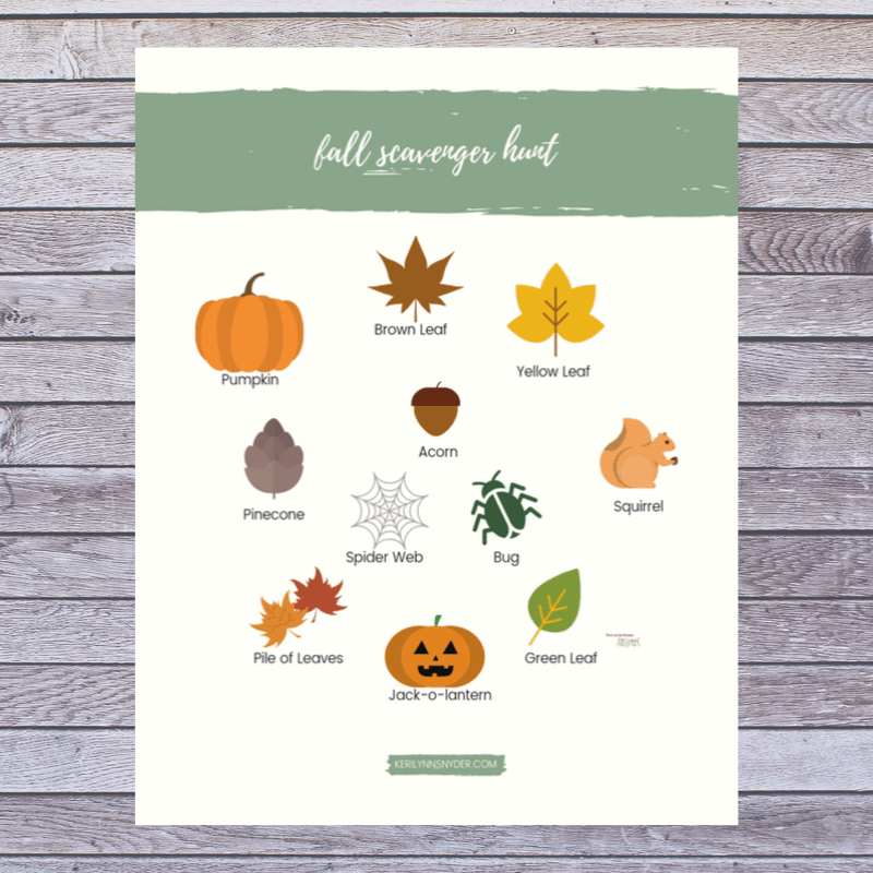 printable fall scavenger hunt list