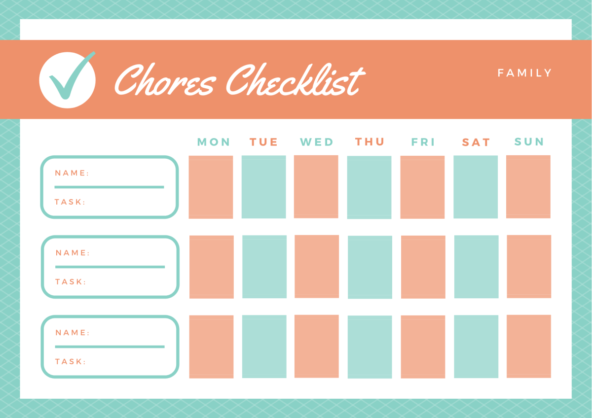printable family chore chart template