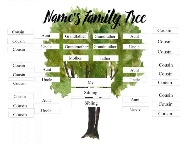 printable family tree chart with siblings