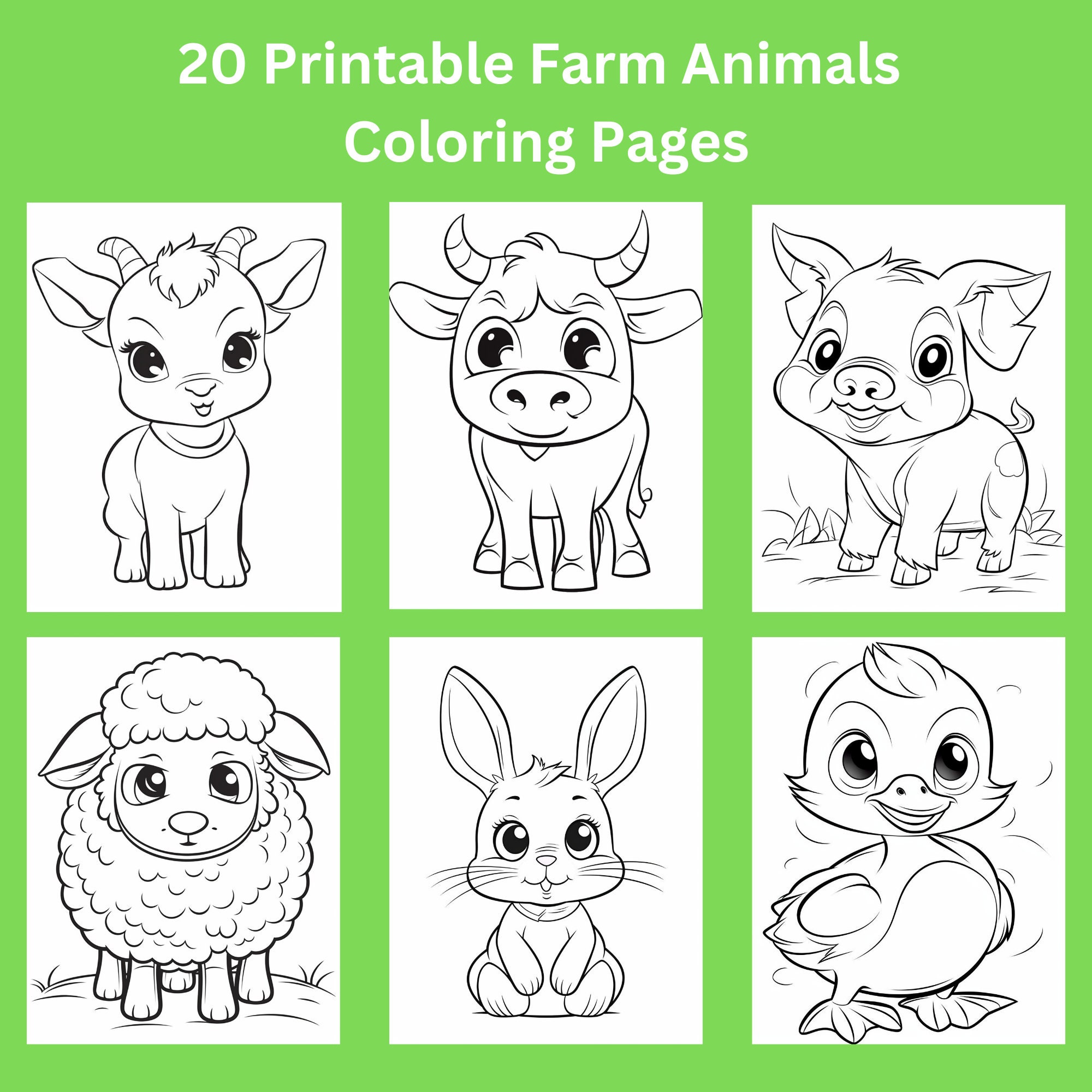 Cute Farm Animal Coloring Pages Cute Farm Animal Coloring Pages