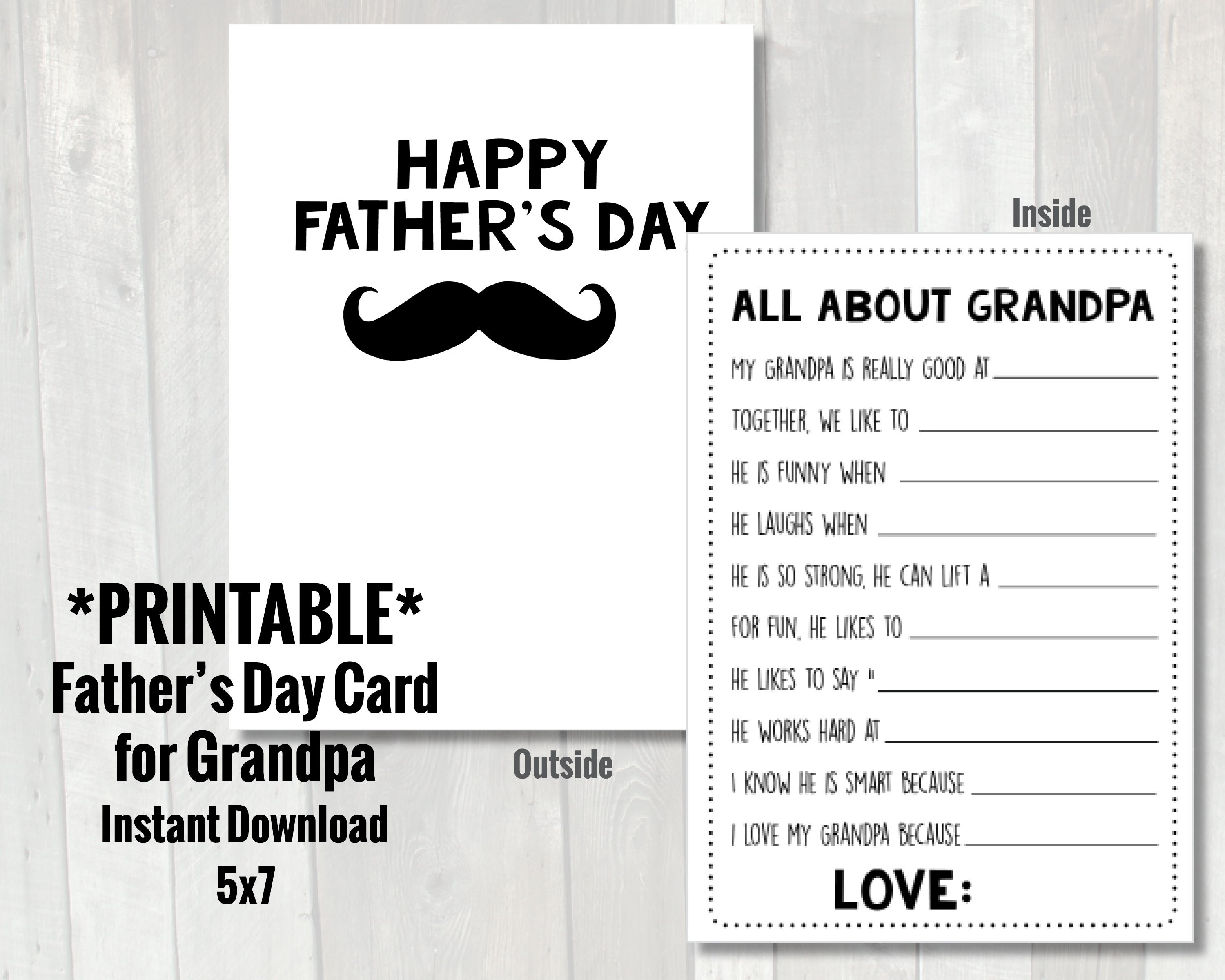Free printable fathers day card for grandpa, Download Free printable