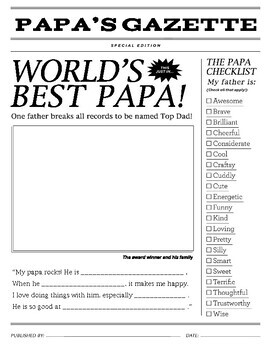 Fathers Day Printable Card by La Paloma | TPT