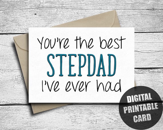 Stepdad Fathers Day Card, Printable, Step Dad Fathers Day Card ...