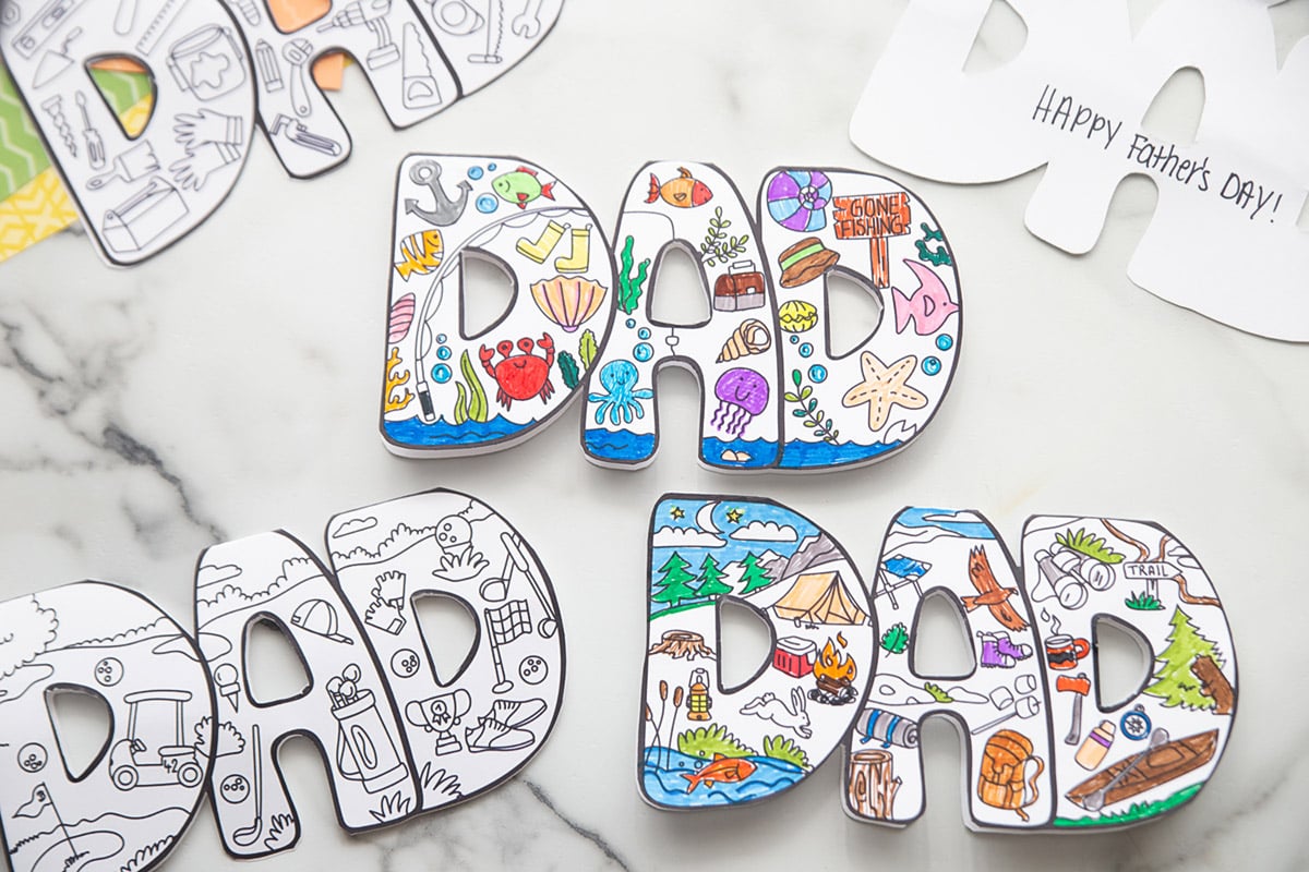Free Printable Fathers Day Card to Color - The Best Ideas for Kids