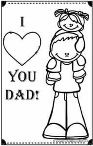 printable fathers day card to color