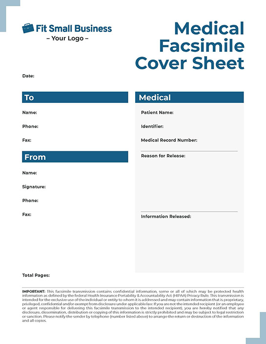 printable fax cover sheet medical