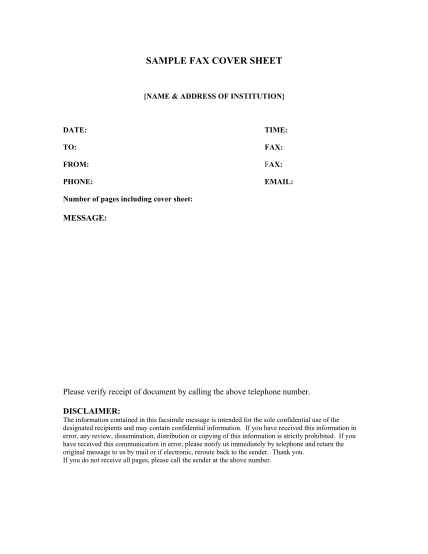 printable fax cover sheet medical