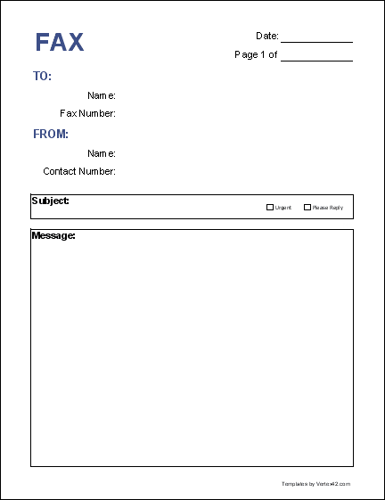printable fax cover sheet template word 2007