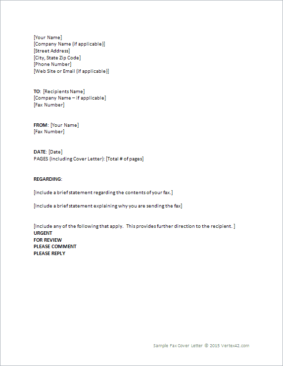 printable fax cover sheet template word 2007