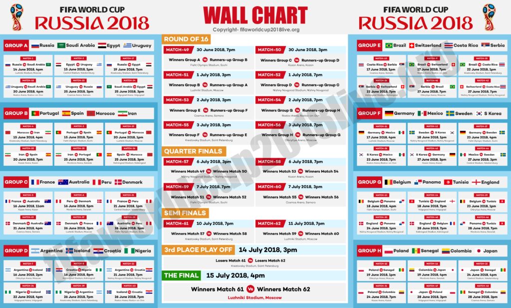 printable fifa world cup 2018 schedule pacific time
