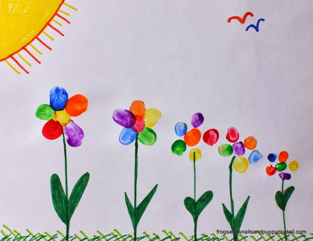 Rainbow Fingerprint Flower ~ Family Art - FSPDT