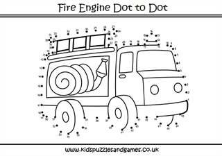 printable fire truck dot to dot