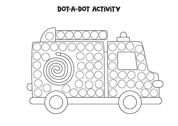 printable fire truck dot to dot