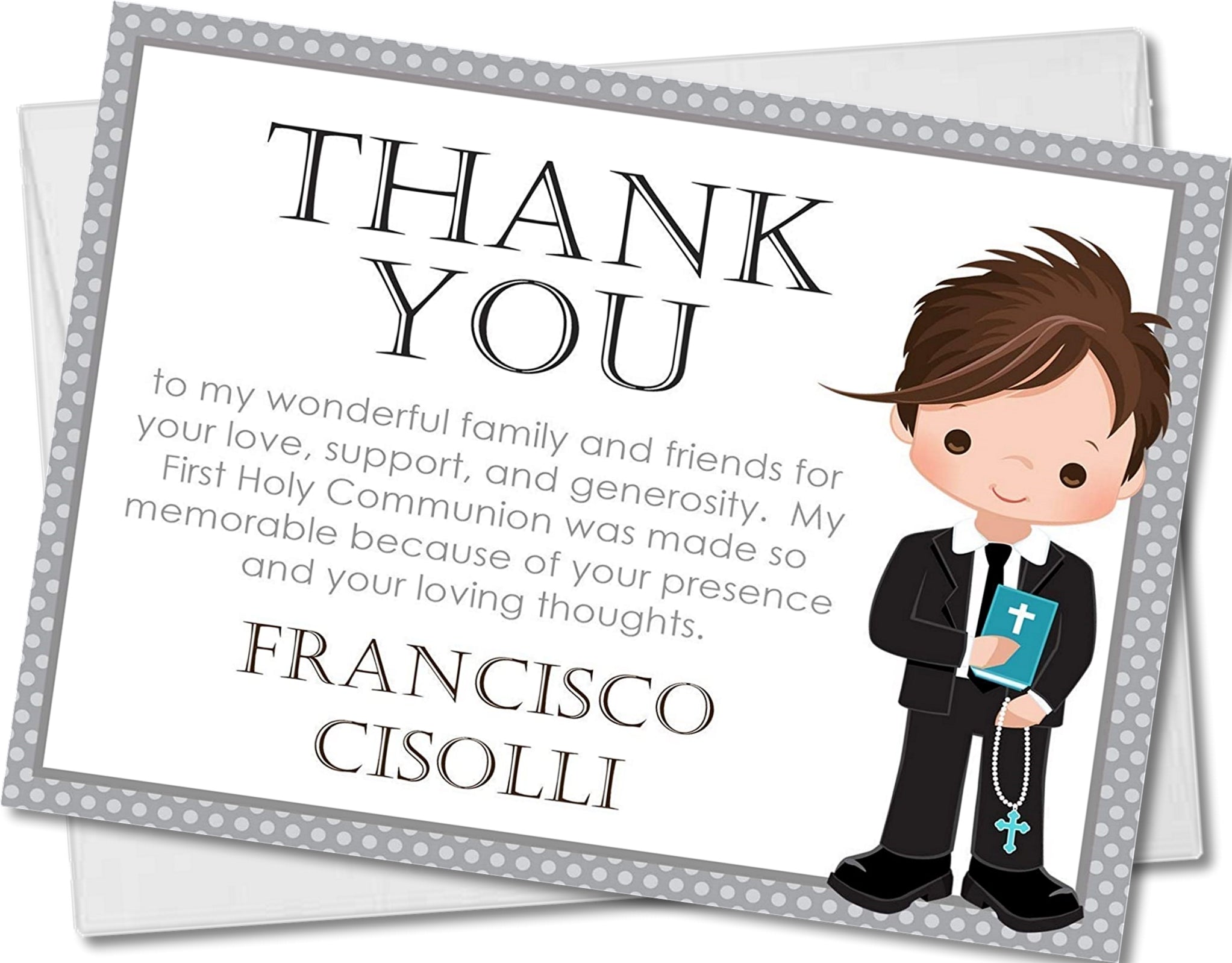 Boy First Communion Thank You Tags - Announce It!