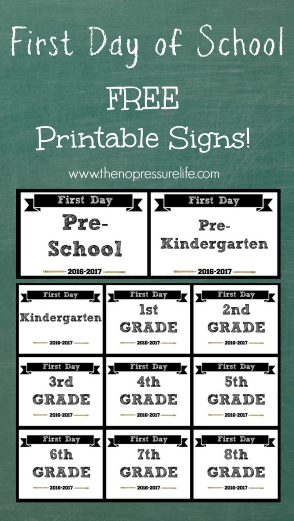 printable first day of school signs 2016