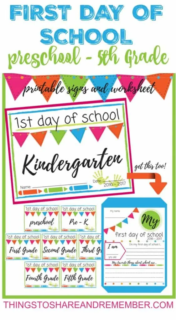 printable first day of school signs 2016