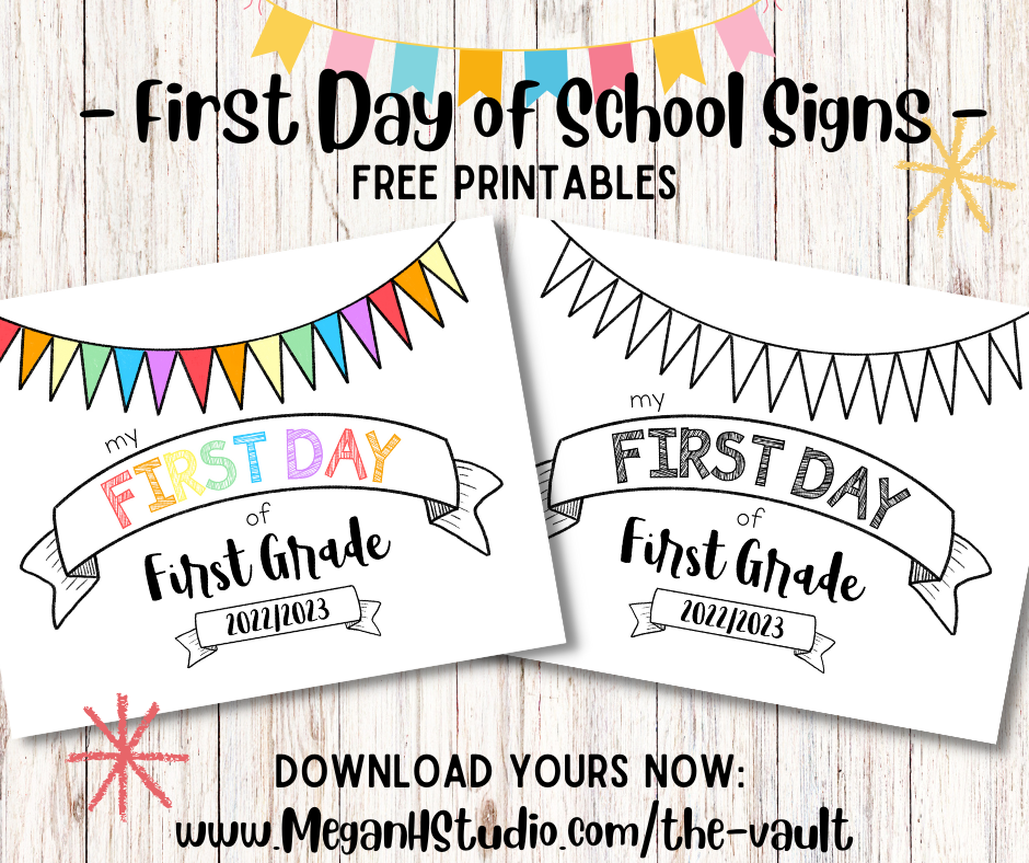 9 Free Printable First Day of School Signs For All Grades Paper 9 Free Printable First Day of School Signs For All Grades Paper