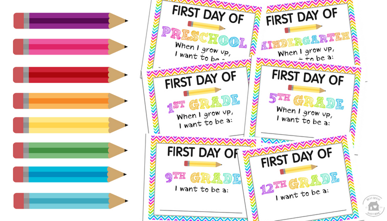 printable first day of school signs free