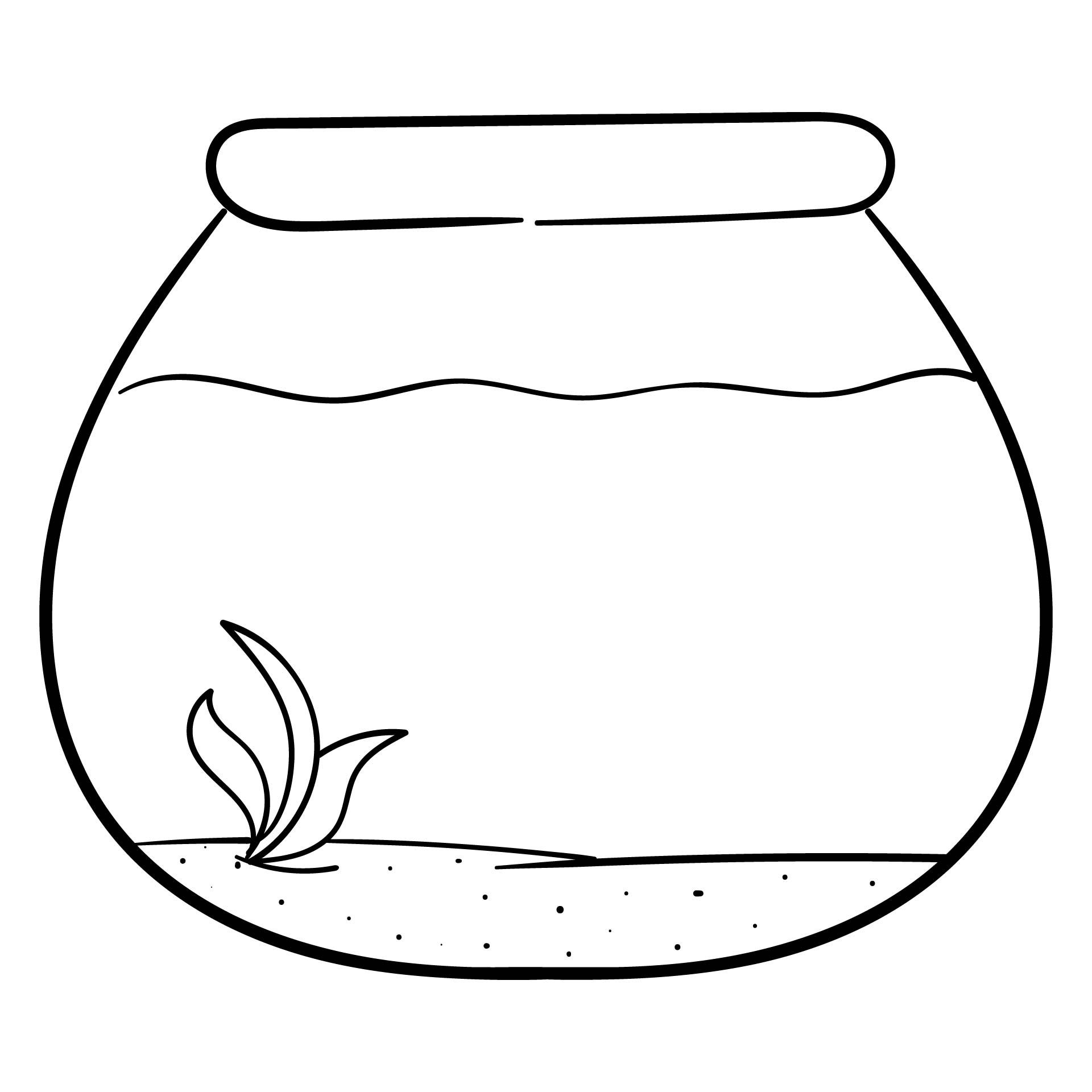 Empty Fish Tank Coloring Page Template For Fishbowl Results For Pets