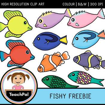 Fishy Freebie - Free Fish Clip Art by Teachpal | TPT