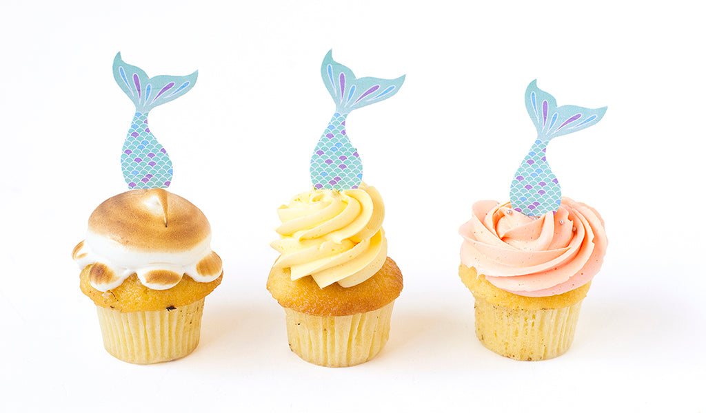 Printable mermaid tail cake toppers - makeandtell