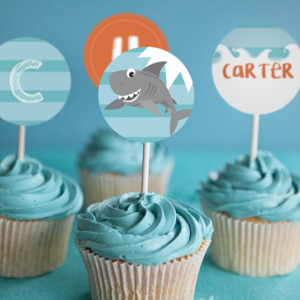 printable fish cupcake toppers