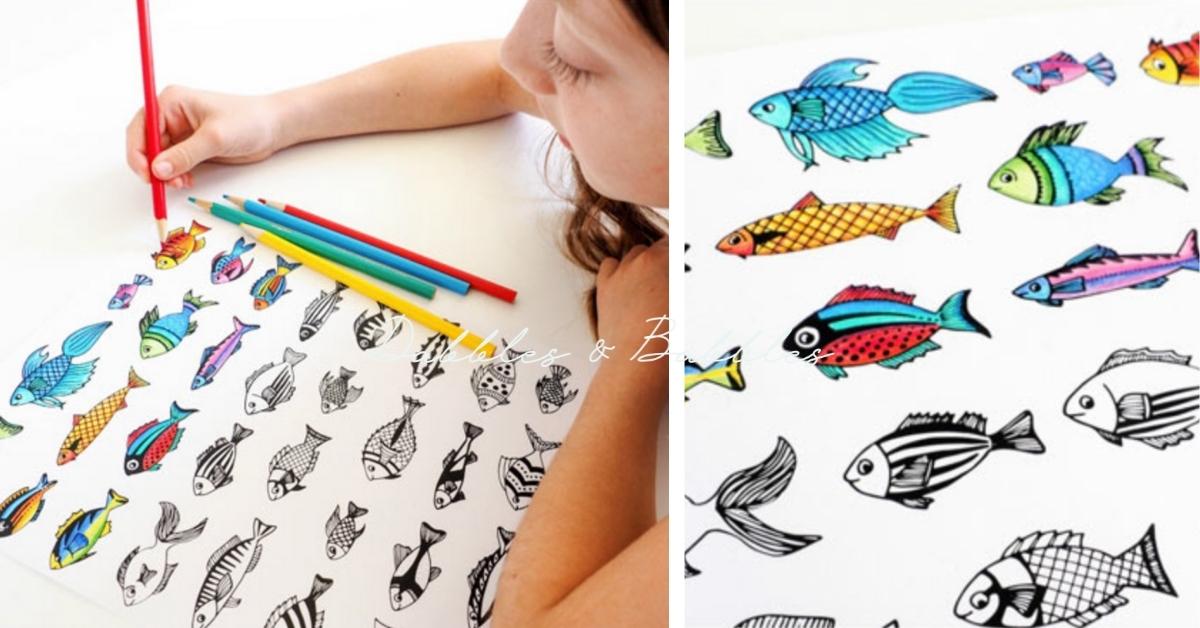 Fish Coloring Page - Dabbles &  Babbles