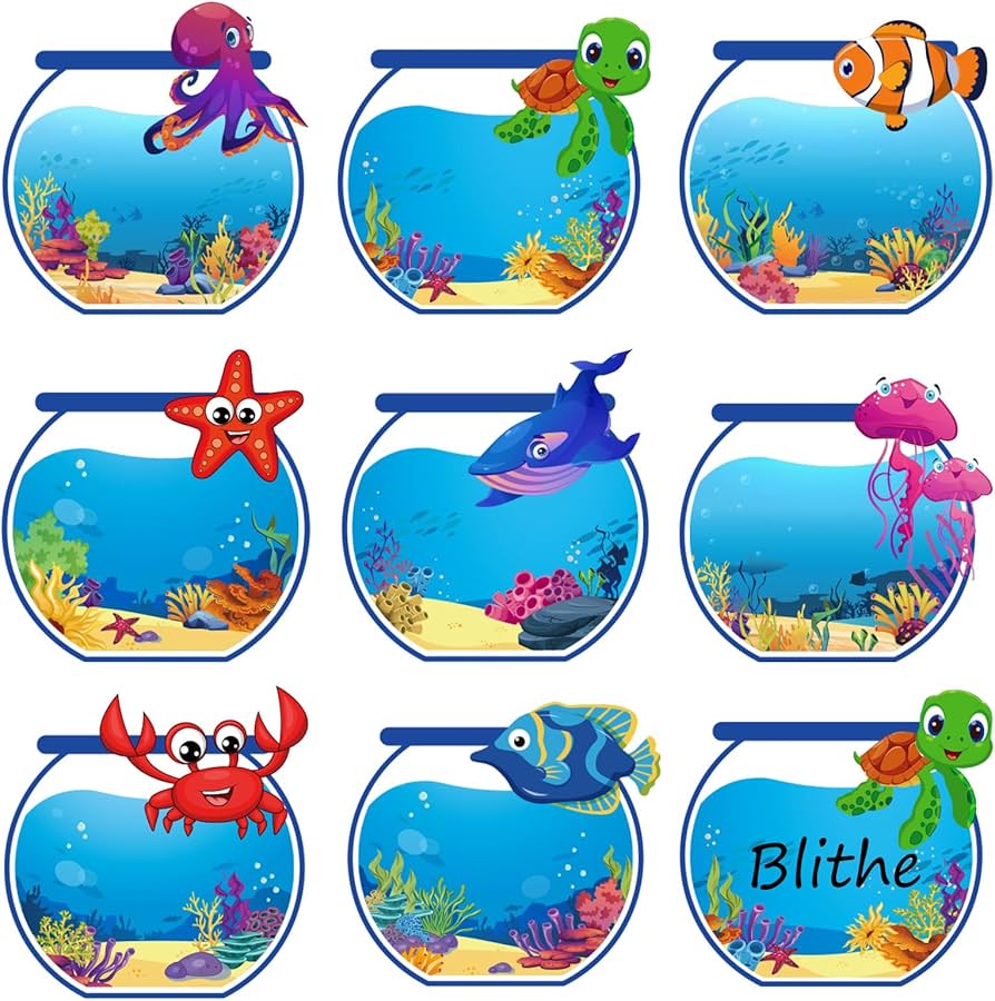 whaline-160pcs-ocean-theme-name-tag-stickers-sea-animal-summer-blank-nameplate-stickers-under-the-sea-mixed-fish-self-adhesive-name-label-decals-for-worksheets-library for Free Printable Summer Name Tags Whaline 160Pcs Ocean Theme Name Tag Stickers Sea Animal Summer Blank Nameplate Stickers Under The Sea Mixed Fish Self-Adhesive Name Label Decals for ... - Worksheets Library for Free Printable Summer Name Tags
